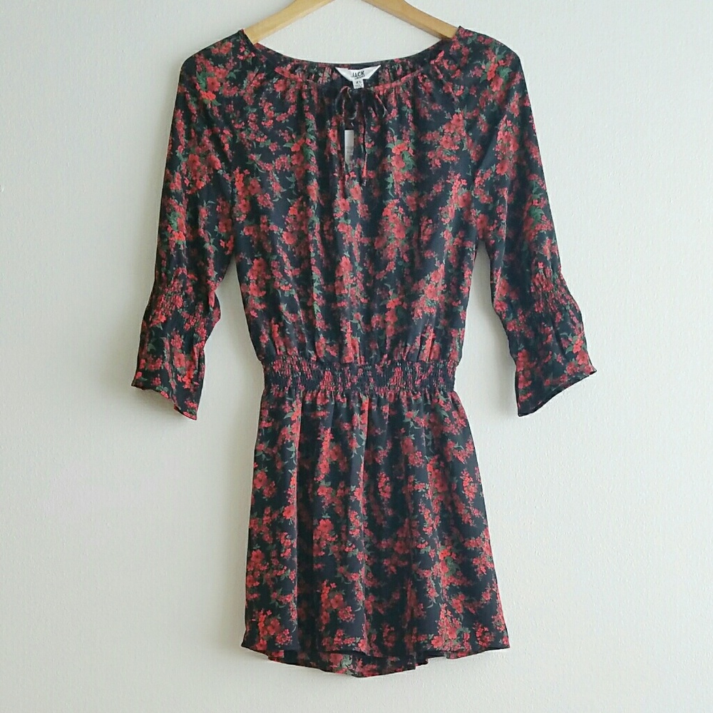 JACK By BB DAKOTA Red/Black Floral Print Dress XS
